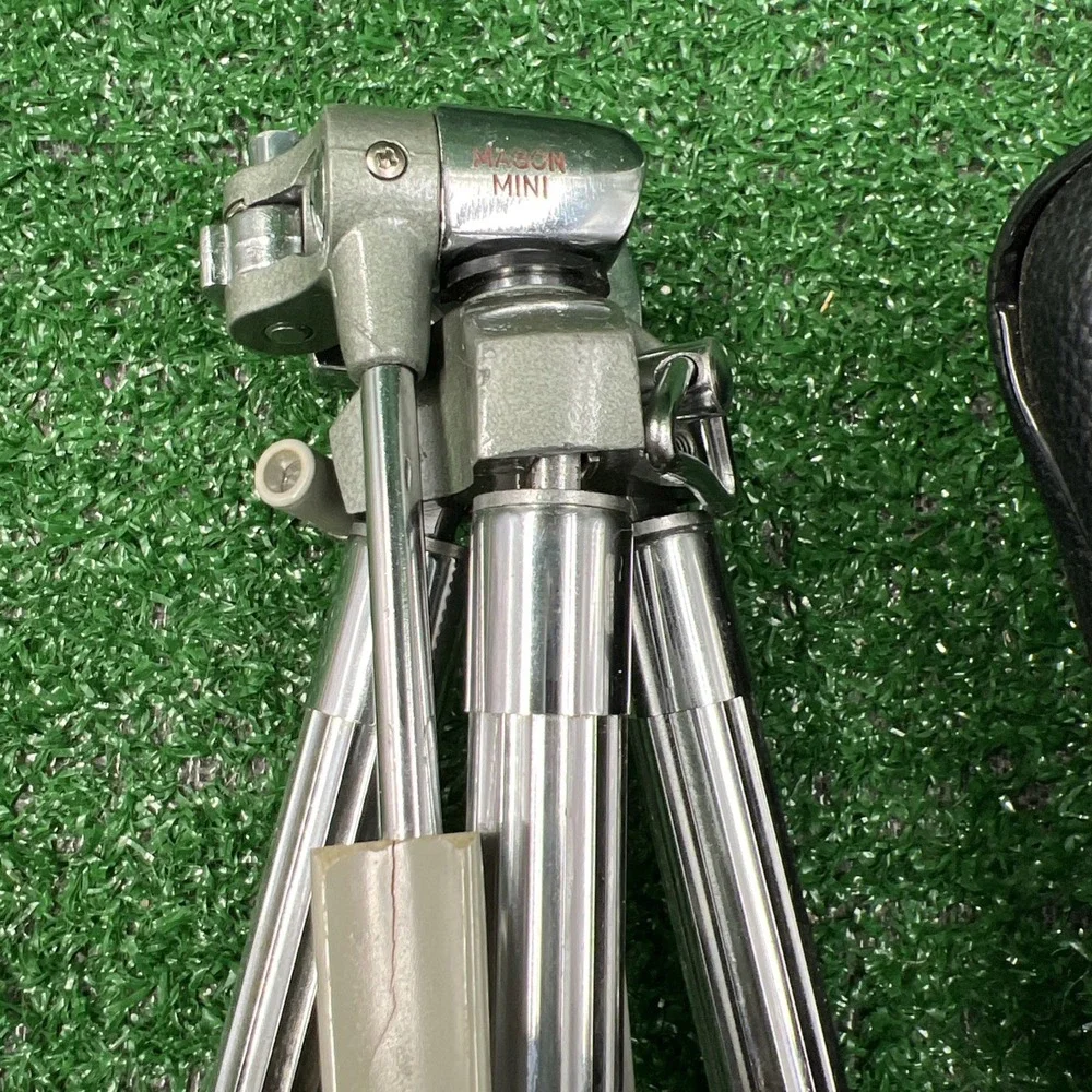 Vintage Mason Mini Metal‎ Portable Adjustable Camera Tripod and Leather Case